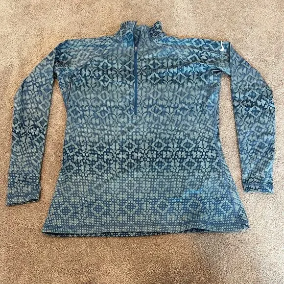 Nike Pro Women's Quarter Zip Activewear Top Bright Blue Size XL - Picture 6 of 8